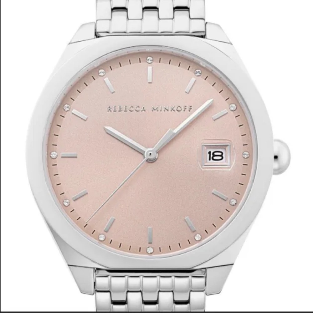Stainless Steel Bracelet Watch with Blush Dial - 38mm